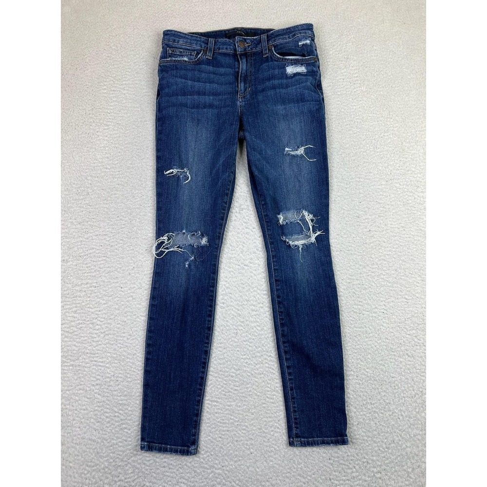 Joes Jeans‎ Womens 28 Blue Beckett Skinny Distressed Ripped Stretch Denim Pants